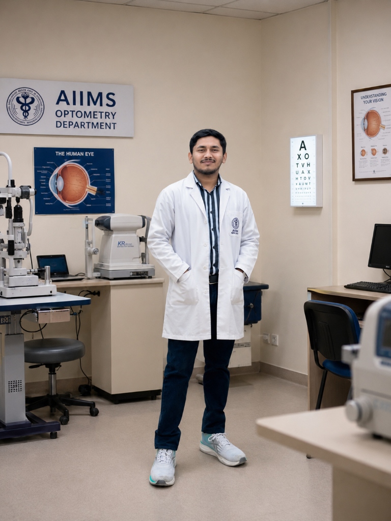 Dipesh Yadav at AIIMS Optometry Department