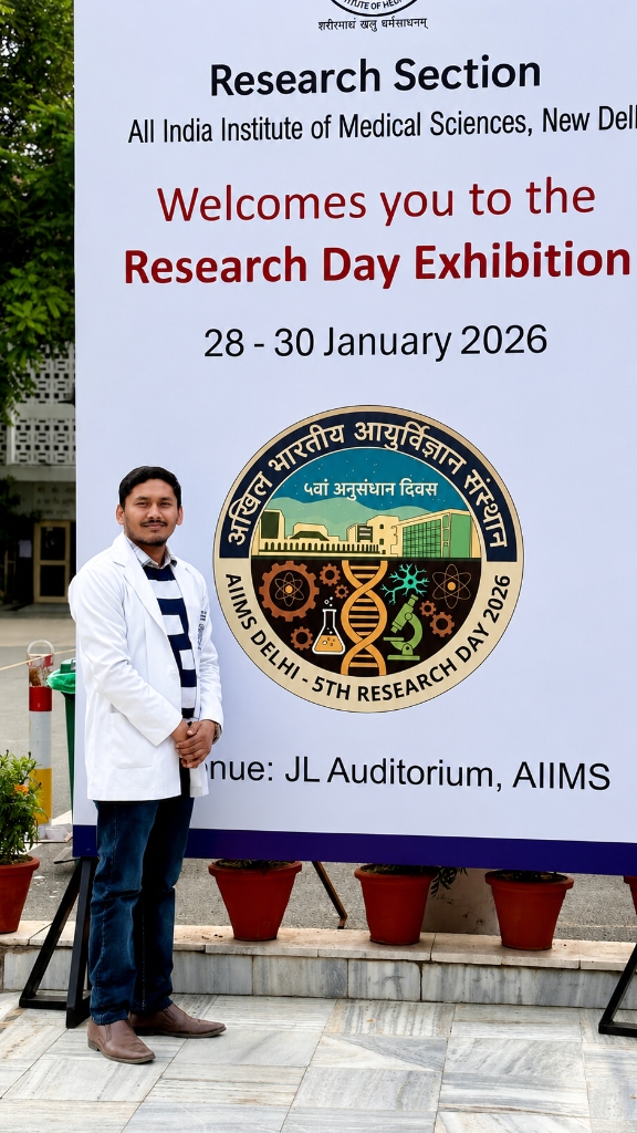 With colleagues at AIIMS